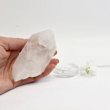 Load image into Gallery viewer, Clear quartz crystal point on LED lamp base | ASH&amp;STONE Crystals Auckland NZ
