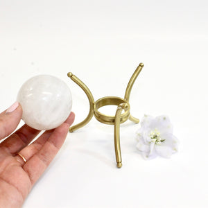 Clear quartz crystal sphere on stand | ASH&STONE Crystals Shop