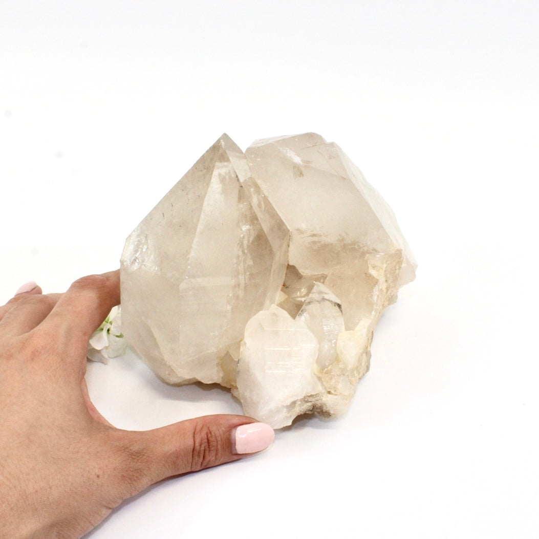 Large clear quartz pointed cluster crystal 2.1kg | ASH&STONE Crystals Shop Auckland NZ