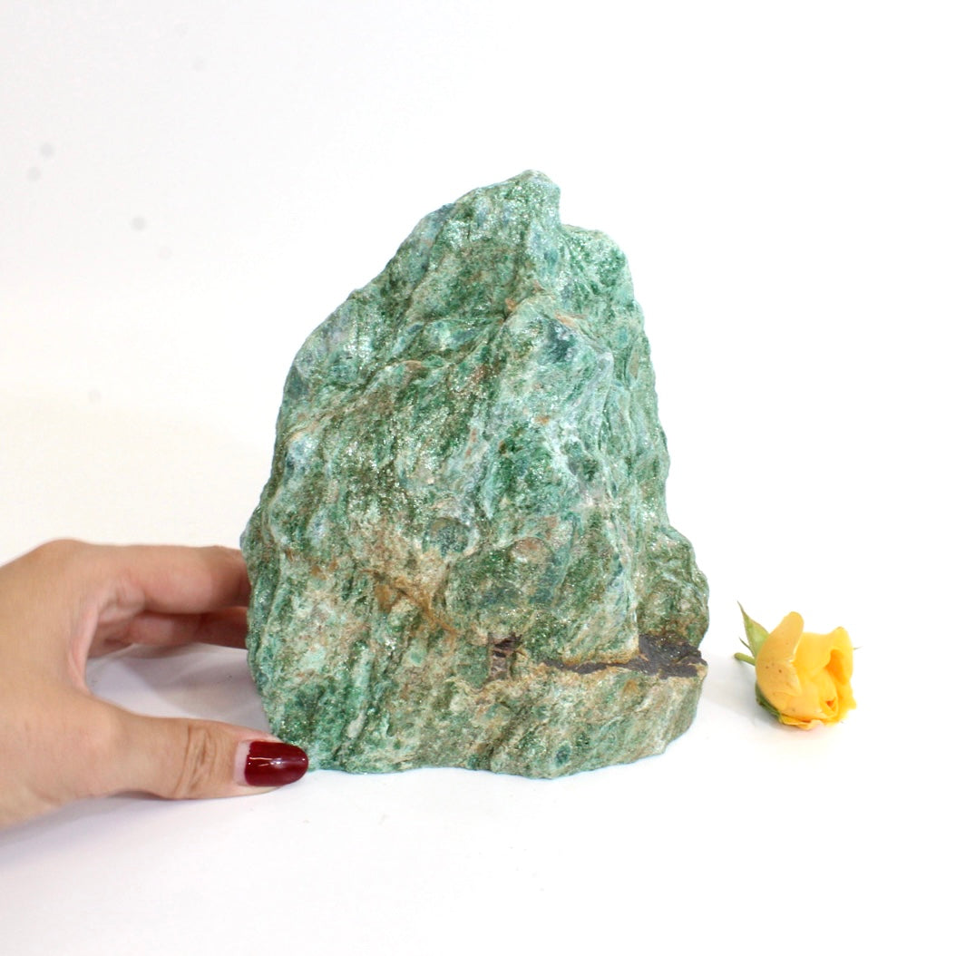 Large fuchsite crystal tower with cut base 2.13kg | ASH&STONE Crystals Shop Auckland NZ