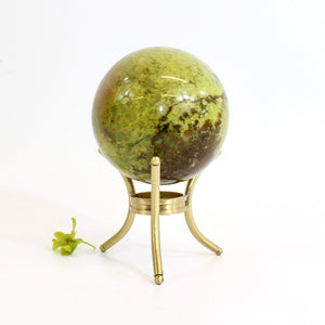 Green opal crystal sphere on stand 1.034kg | ASH&STONE Crystals Shop Auckland NZ