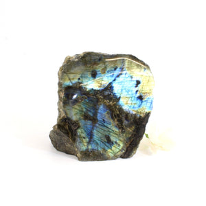 Blue flash labradorite crystal cut base 1.06kg | ASH&STONE Crystals Shop Auckland NZ