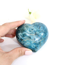 Load image into Gallery viewer, Large blue apatite polished crystal heart | ASH&amp;STONE Crystal Shop Auckland NZ
