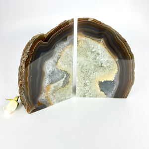 Crystals NZ: Large agate crystal bookends