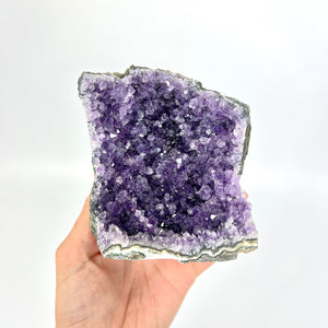 Crystals NZ: Amethyst crystal cluster cut base