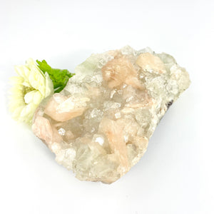 Crystals NZ: Green & clear apophyllite crystal cluster with zeolite