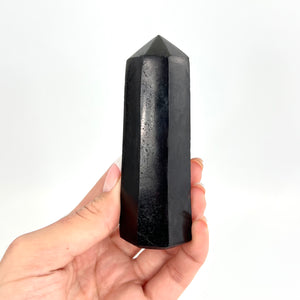 Crystals NZ: Black tourmaline polished crystal generator
