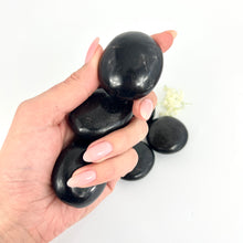 Load image into Gallery viewer, Crystals NZ: Black tourmaline crystal worry stone

