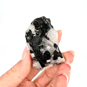 Crystals NZ: Black tourmaline in quartz crystal A grade
