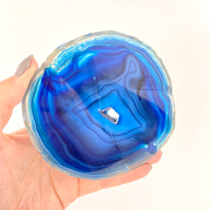 Crystals NZ: Blue agate crystal slice
