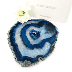 Crystals NZ: Blue agate crystal slice