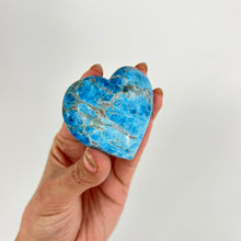 Load image into Gallery viewer, Crystals NZ: Blue apatite polished crystal heart
