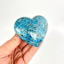 Load image into Gallery viewer, Crystals NZ: Blue apatite polished crystal heart
