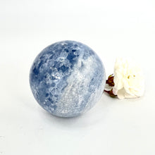 Load image into Gallery viewer, Crystals NZ: Blue calcite crystal sphere
