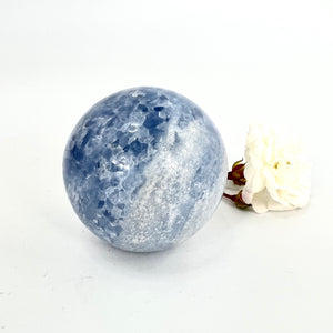 Crystals NZ: Blue calcite crystal sphere