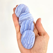 Load image into Gallery viewer, Crystals NZ: Blue lace agate worry stone - intuitively chosen
