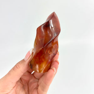 Crystals NZ: Carnelian crystal flame polished