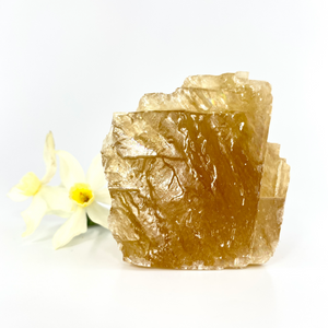Crystals NZ: Honey calcite crystal chunk