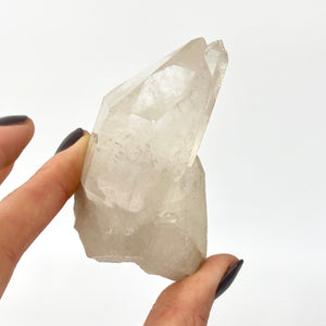Crystals NZ: Clear quartz crystal cluster with point
