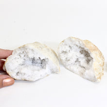 Load image into Gallery viewer, Clear quartz crystal geode pair | ASH&amp;STONE Crystals Shop Auckland NZ
