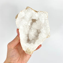 Load image into Gallery viewer, Crystals NZ: Clear quartz crystal geode half
