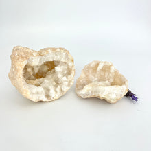 Load image into Gallery viewer, Crystals NZ: Clear quartz crystal geode pair
