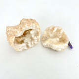 Crystals NZ: Clear quartz crystal geode pair