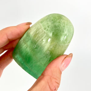 Crystals NZ: Green fluorite crystal polished free form