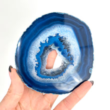 Load image into Gallery viewer, Crystals NZ: Large blue agate crystal slice
