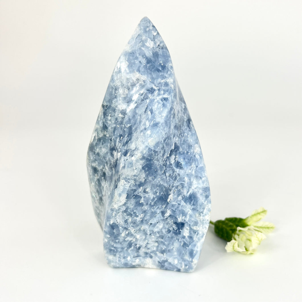 Crystals NZ: Blue calcite crystal flame