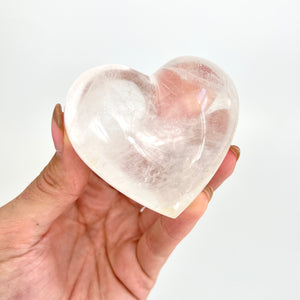 Crystals NZ: Large clear quartz crystal polished heart