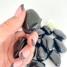Load image into Gallery viewer, Crystals NZ: Large black obsidian tumblestones
