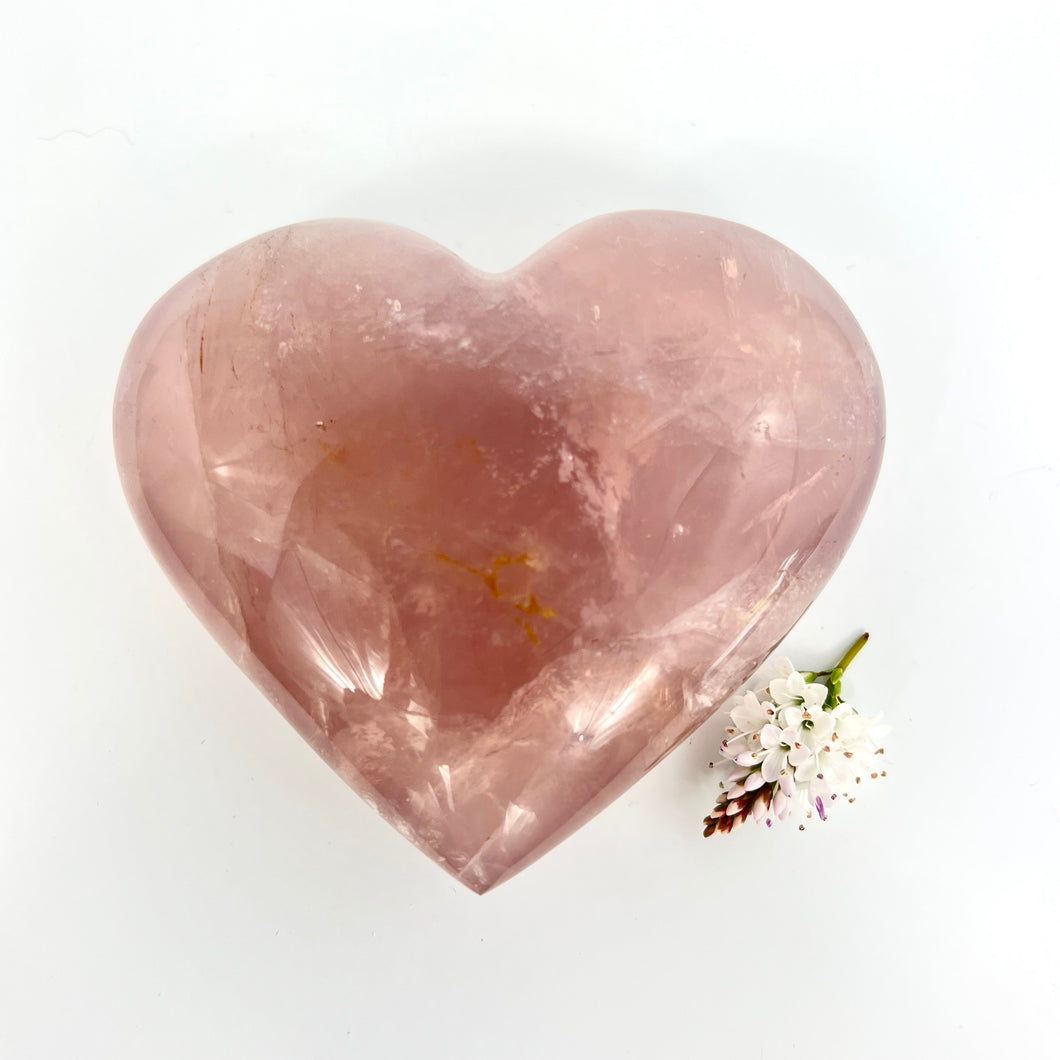 Crystals NZ: Large rose quartz crystal polished heart