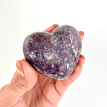 Load image into Gallery viewer, Crystals NZ: Lepidolite polished crystal heart

