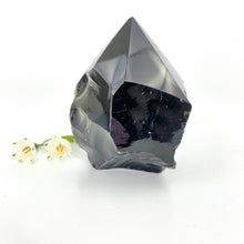 Load image into Gallery viewer, Crystals NZ: Black obsidian polished point
