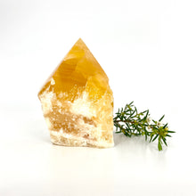 Load image into Gallery viewer, Crystals NZ: Orange calcite crystal polished point
