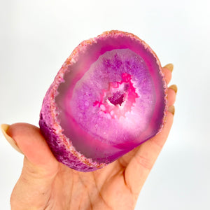 Crystals NZ: Pink agate crystal cut base