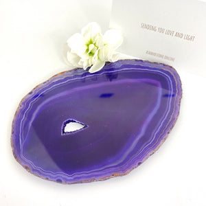 Crystals NZ: Purple agate crystal slice