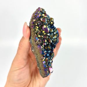 Crystals NZ: Rainbow aura quartz crystal cluster