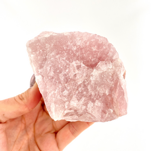 Crystals NZ: Raw rose quartz crystal chunkCrystals NZ: Raw rose quartz crystal chunk