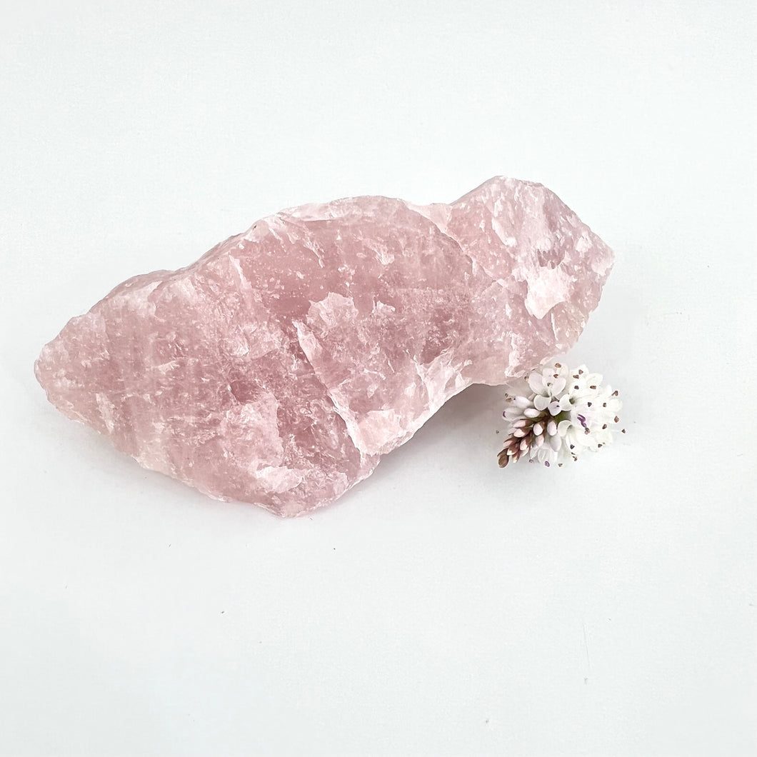 Crystals NZ: Rose quartz crystal chunk raw