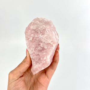 Crystals NZ: Rose quartz crystal chunk raw
