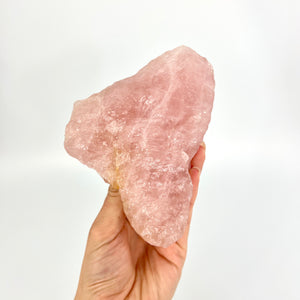 Crystals NZ: A-Grade rose quartz crystal chunk raw