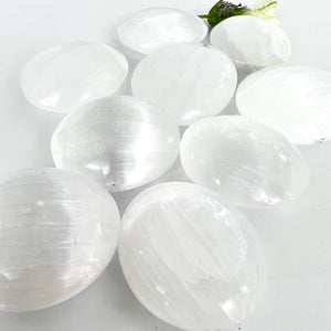 Crystals NZ: Selenite crystal palm stones