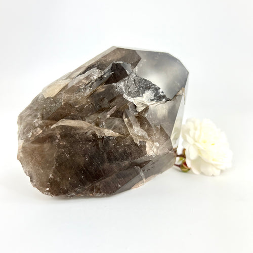 Crystals NZ: Smoky quartz crystal with large point