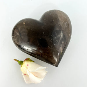 Crystals NZ: Smoky quartz polished crystal heart