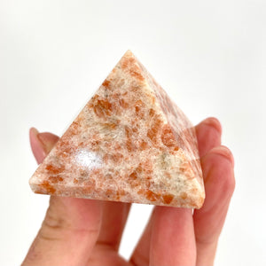 Crystals NZ: Sunstone crystal polished pyramid
