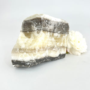 Crystals NZ: Zebra calcite crystal chunk - raw