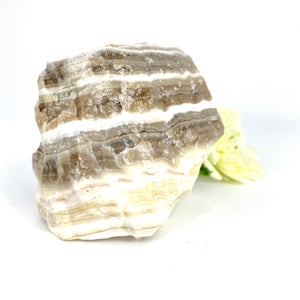 Crystals NZ: Zebra calcite crystal chunk - raw