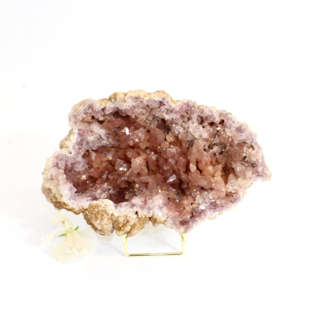 Large pink amethyst crystal cluster on stand | ASH&STONE Crystals